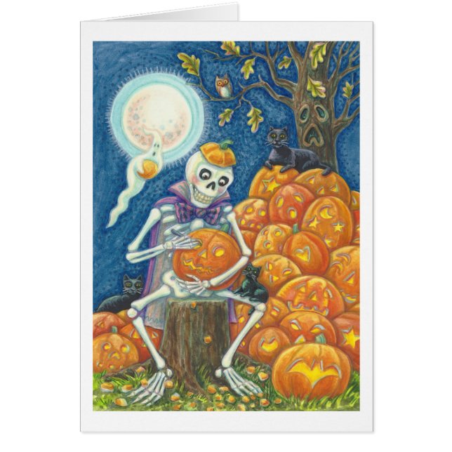 SKELETON, TARJETA DE RECIBIMIENTO DE LOS GATOS NEG (Frente)