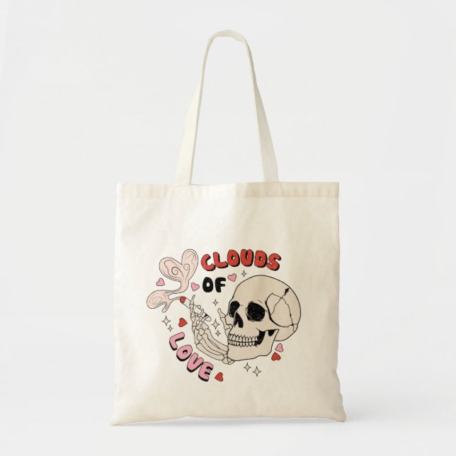 Skeleton Valentine Day Tote Bag, divertida bolsa d (Frente)