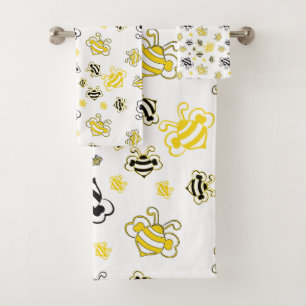 Sketch Abejas Patrón de toallas de baño Set - Abej