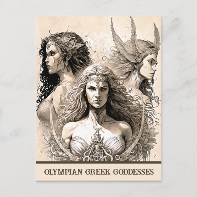 Sketch Art Olympian: Postales de diosas griegas (Anverso)