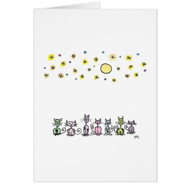 Sketch de acuarela para gatos de luz lunar (Frente)