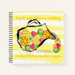 Sketch fruit sangria personalizada receta de libro