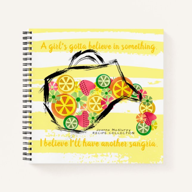 Sketch fruit sangria personalizada receta de libro (Anverso)