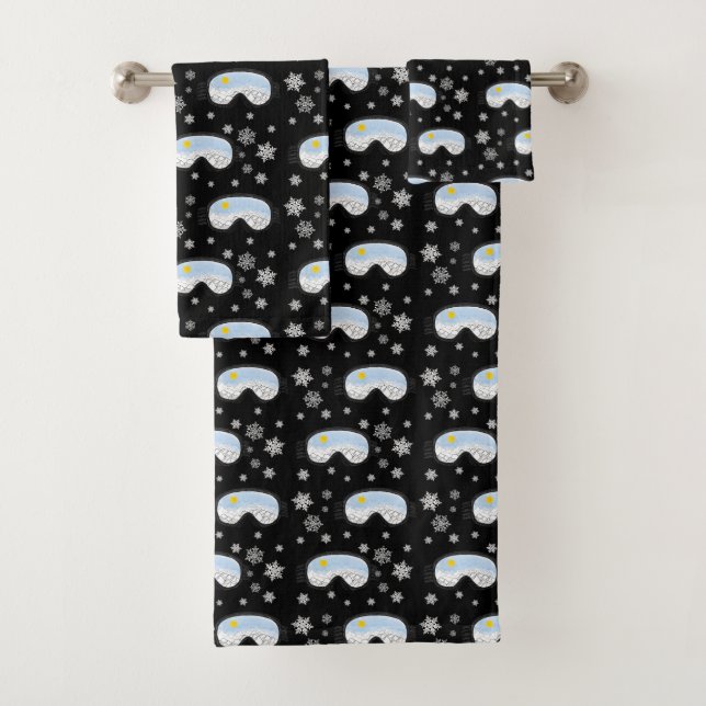 Ski Goggles Mountain View Snowflakes Black (In situ)