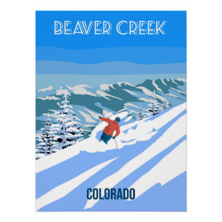 Ski Travel resort poster vintage Beaver Creek