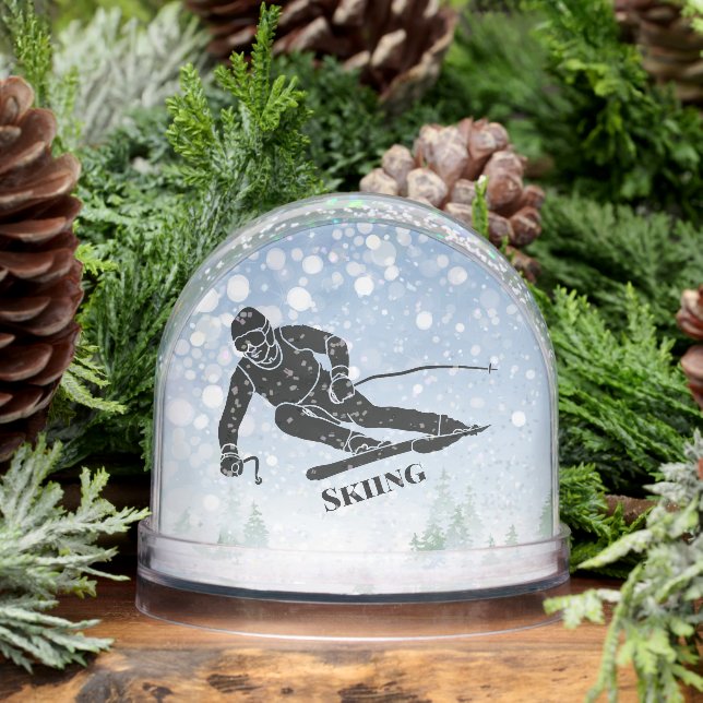 Skiing Sport Design Snow Globe (Invierno)