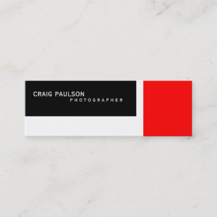 Skinny Black White Red Photography Tarjeta de pres