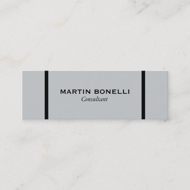 Skinny Gray Black Border Standard tarjeta de visit (Anverso)