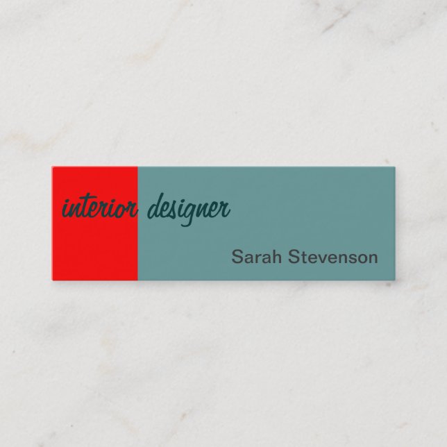 Skinny Red Blue Interior Designer - Tarjeta de pre (Anverso)