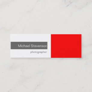 Skinny Red Gray White Photography Tarjeta de prese