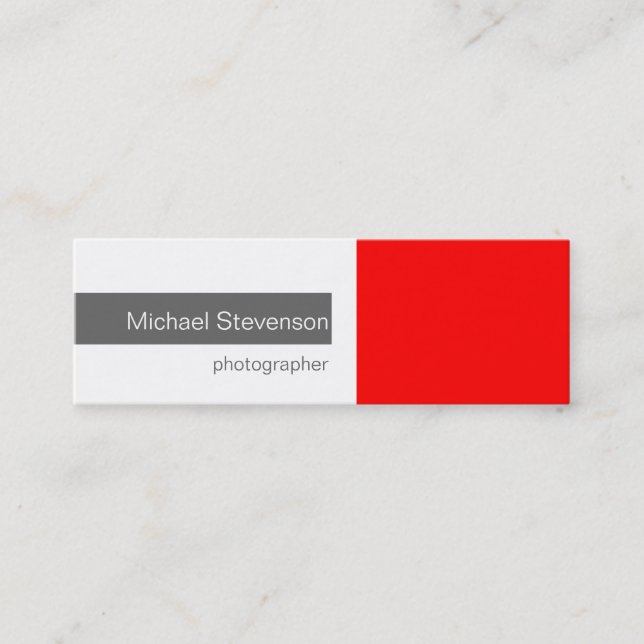 Skinny Red Gray White Photography Tarjeta de prese (Anverso)