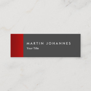 Skinny slim tarjeta profesional de color rojo gris