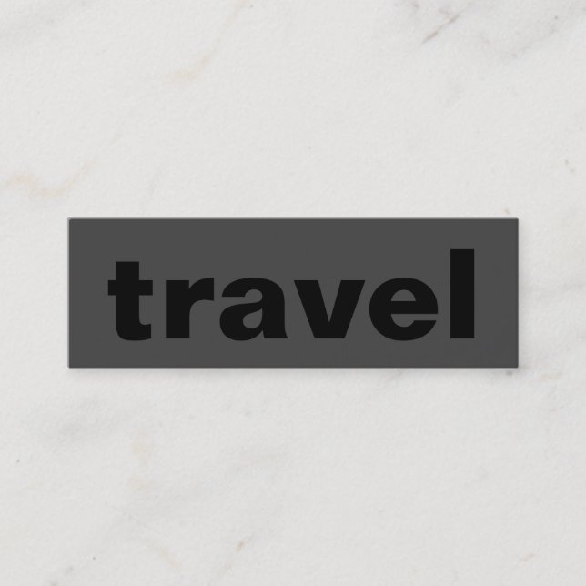 Skinny Trend Gray Black Travel Agent tarjeta de vi (Anverso)