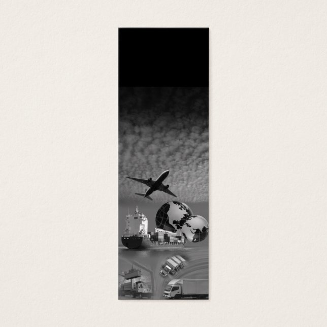 Skinny Vertical Freight Logistics Template Black (Frente)