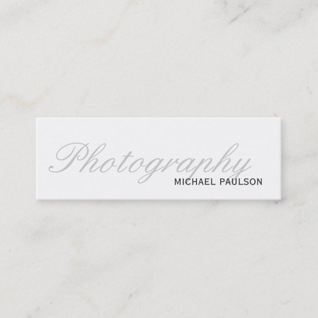 Skinny White Script Photography - Tarjeta de prese (Anverso)