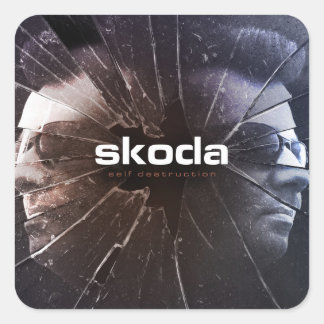 Skoda - Autodestrucción - Pegatina cuadrado