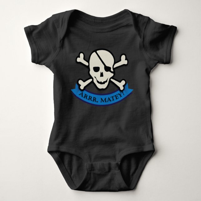 Skull - Black Baby Jersey Bodysuit (Anverso)