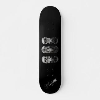 Skull Black Blue Modern Personalizado Skateboard