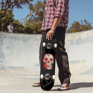 Skull Black Modern Personalizado Skateboard
