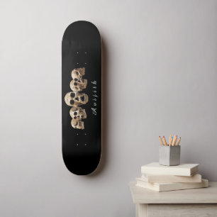 Skull Black Modern Personalizado Skateboard