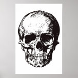 Skull Black White Pop Art Fantasy Arte Fuerte Meta<br><div class="desc">Poster de Skeleton de arte fantasmal - Arte pop del colegio de rock Metalizado negro y blanco</div>