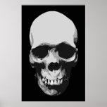 Skull Black & White Pop Art Posters<br><div class="desc">Poster de Skeleton de arte fantasmal - Arte pop del colegio de rock Metalizado negro y blanco</div>