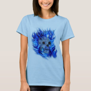 SKULL & BLUE FLAMES Aaryn Steele Art Top