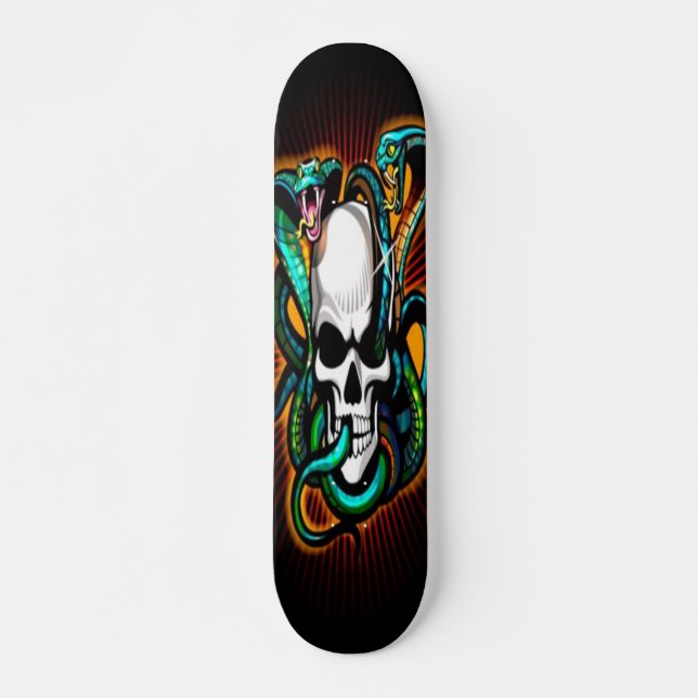 Skull con 2 Cobras Skateboard (Anverso )