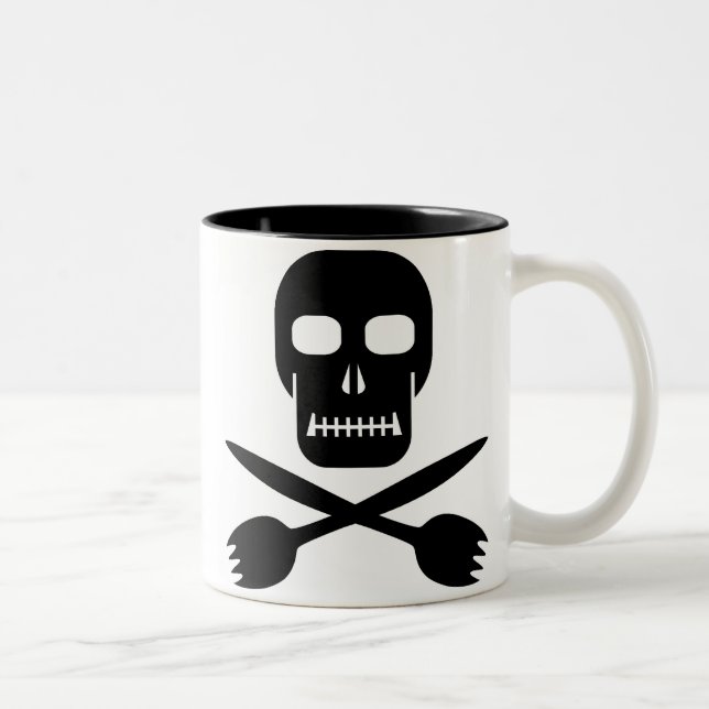 Skull de capitán Cruel's y taza de la Cruz-sporks (Derecha)