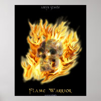 SKULL & FIERY FLAMES Aaryn Steele Poster de Arte
