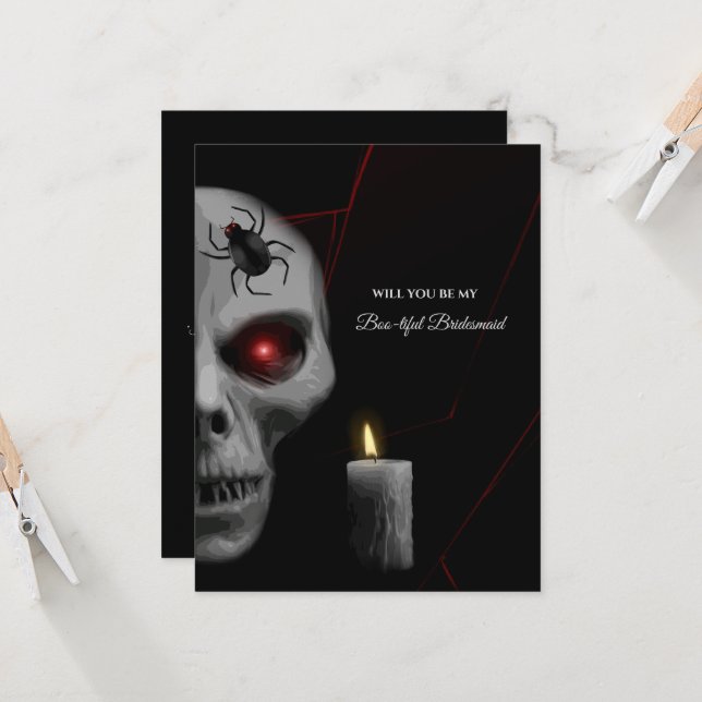Skull Gothic Bridesmaid o Groomsmen Tarjeta de pro (Anverso/Reverso In Situ)