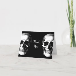 Skull Gothic Halloween Boda Gracias Notas