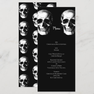 Skull Gothic Halloween Boda Menu