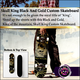 Skull King Black And Gold Personalizado Skateboard
