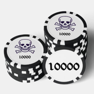 Skull n Bones 10000 chip de póquer a rayas