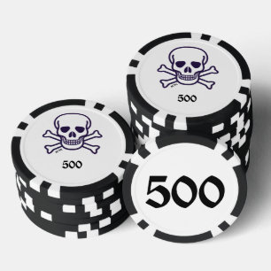Skull n Bones 500 chip de póquer a rayas