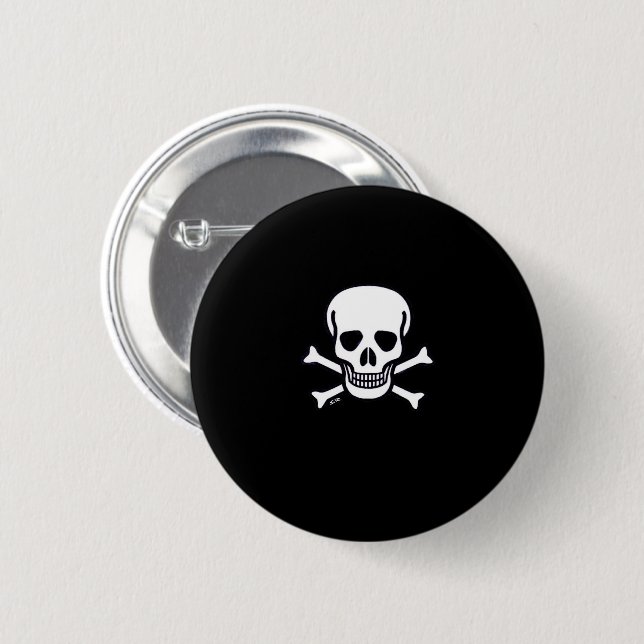 Skull n Bones botón negro pequeño del cráneo (Anverso y reverso)