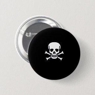 Skull n Bones botón negro pequeño del cráneo