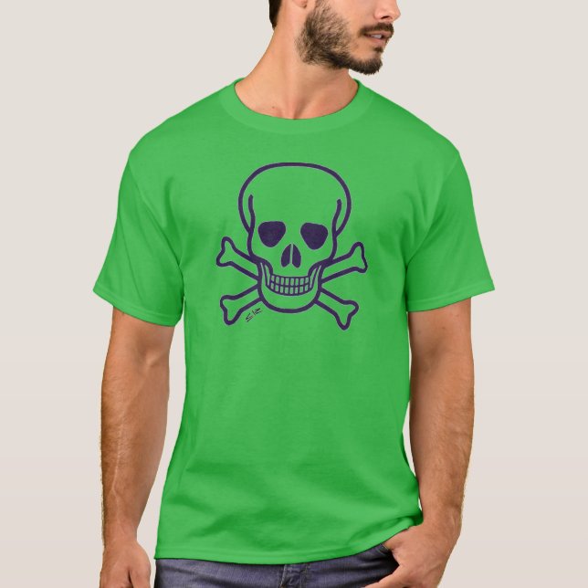 Skull n Bones hombres camiseta clara verde (Anverso)
