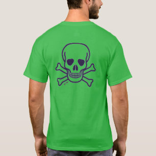 Skull n Bones hombres camiseta transparente verde