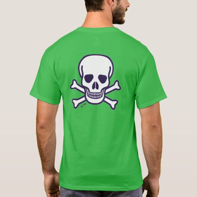 Skull n Bones hombres camiseta verde atrás (Reverso)