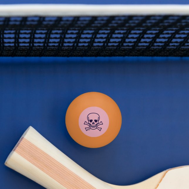 Skull n Bones naranja rosado de 3 estrellas bola d (Mesa)