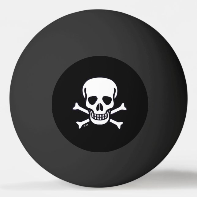 Skull n Bones Negro negro 1 estrella bola de ping  (Anverso)