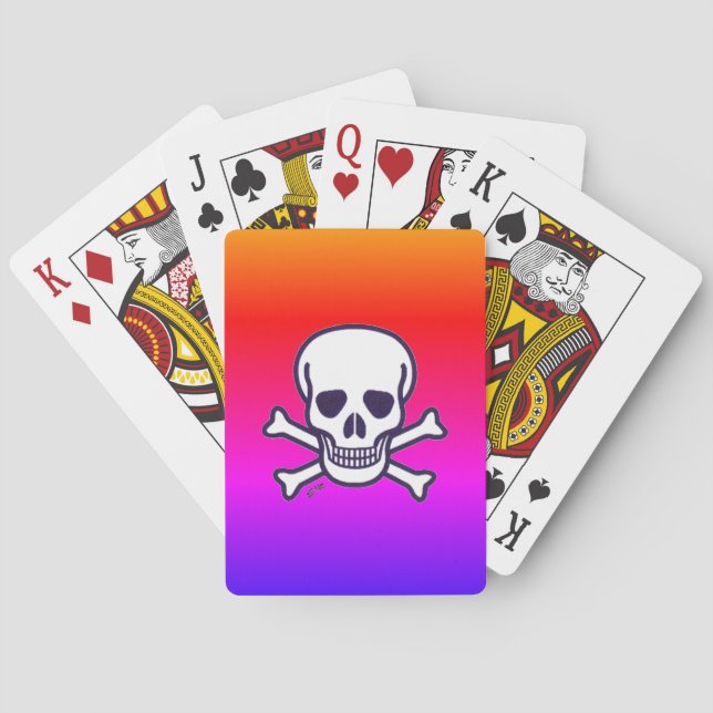 Skull n Bones neón Poker cartas de juego (Reverso)