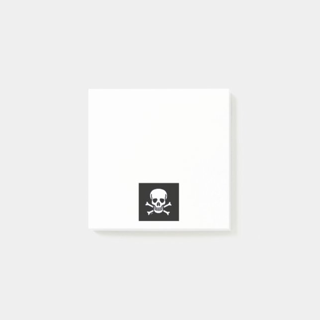 Skull n Bones Pads de notas blancas negras (Anverso)