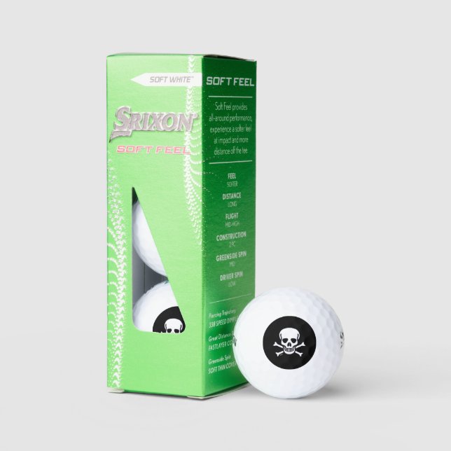 Skull n Bones Srixon negro tentar suave bolas de g (Embalaje)