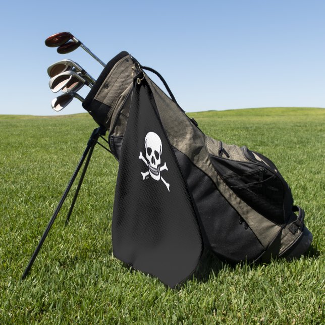 Skull n Bones toalla de golf negra (Verde)