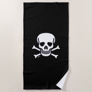 Skull n Bones Toalla de playa negra