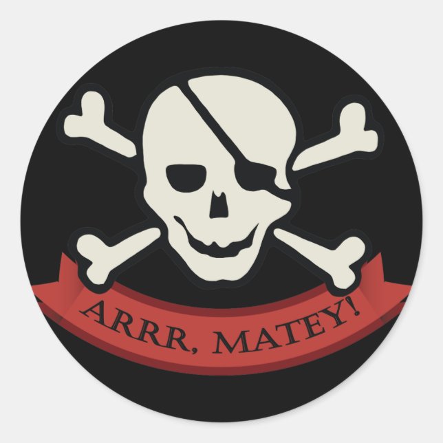 Skull - Pegatina redondo clásico negro, brillante (Anverso)