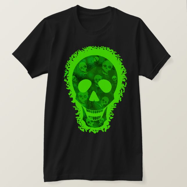 Skull Specters Gran camiseta verde cráneo (Anverso del diseño)